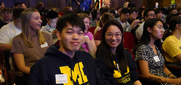 Students at orientation