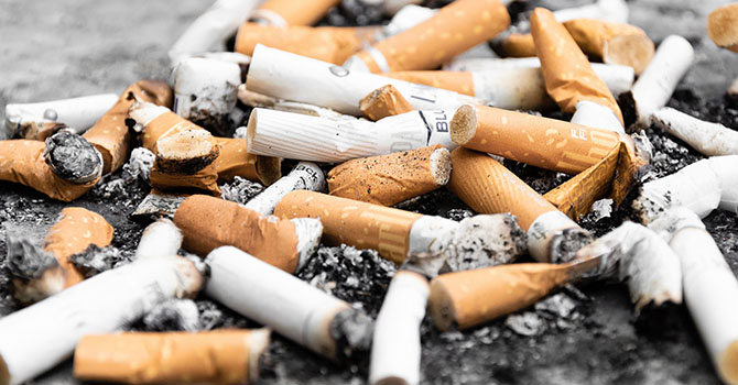 A pile of cigarettes 