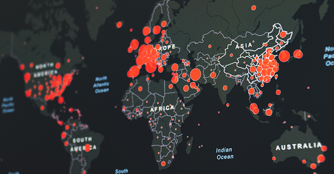global hotspots on a digital map