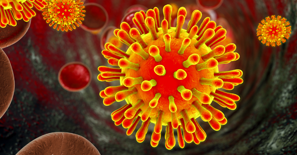 Microscopic image of the AIDS virus